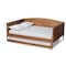 Baxton Studio Veles Mid-Century Modern Ash Walnut Finished Wood Full Size Daybed with Trundle 183-11174-9826-Zoro - alternate 1